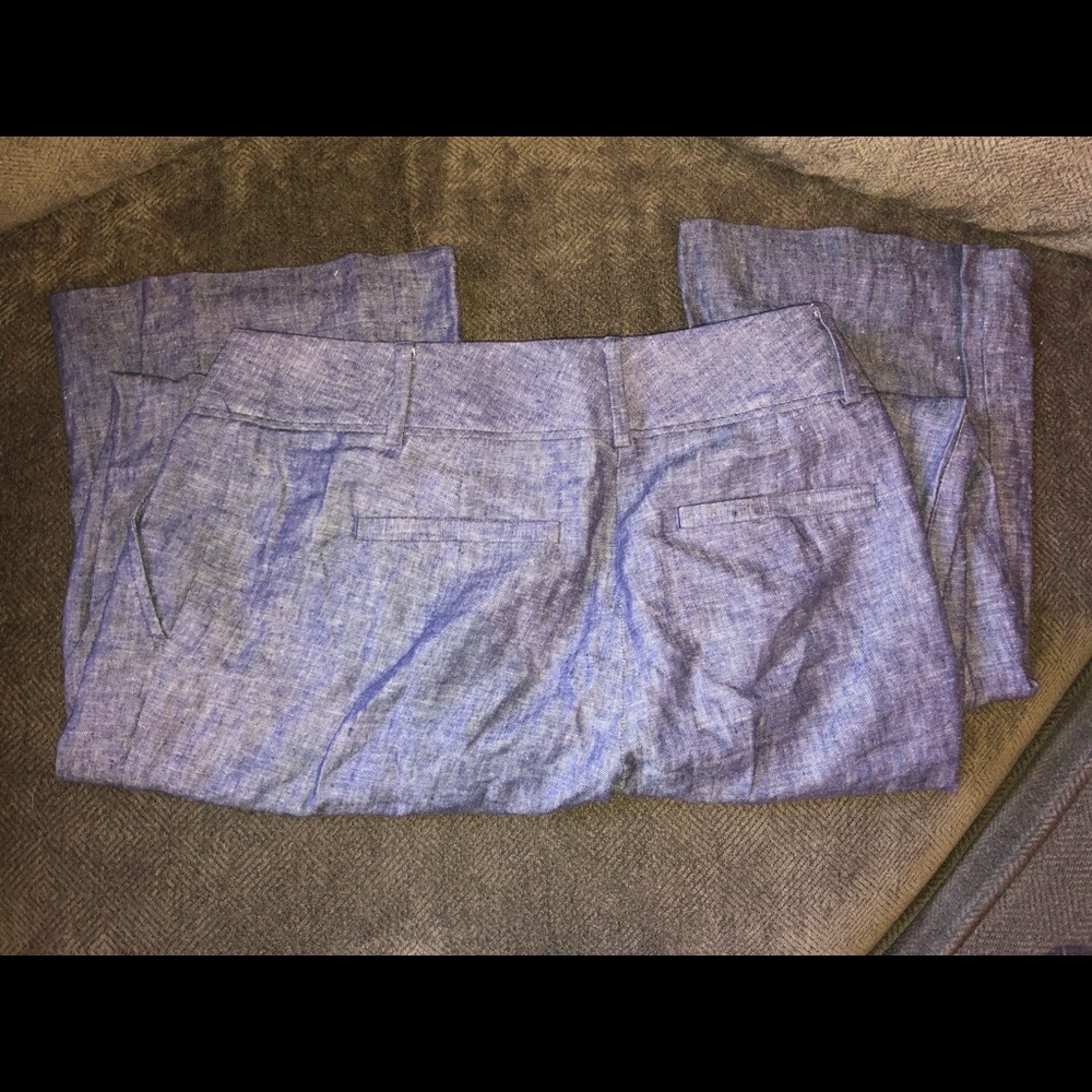 Linen/Denim Wide Leg Pant - Picture 4 of 6